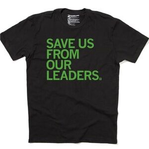 Cayman Black Tee with Green Statement Print